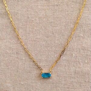 18kt over titanium necklace with Aquamarine stone